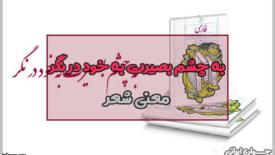 معنی شعر به چشم بصیرت به خود در نگر