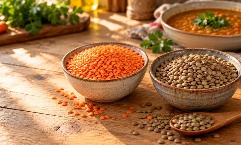فرق عدس قرمز و سبز