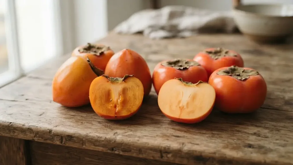 خرمالوی معمولی و خرمالوی ژاپنی کنار هم